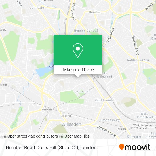 Humber Road Dollis Hill (Stop DC) map