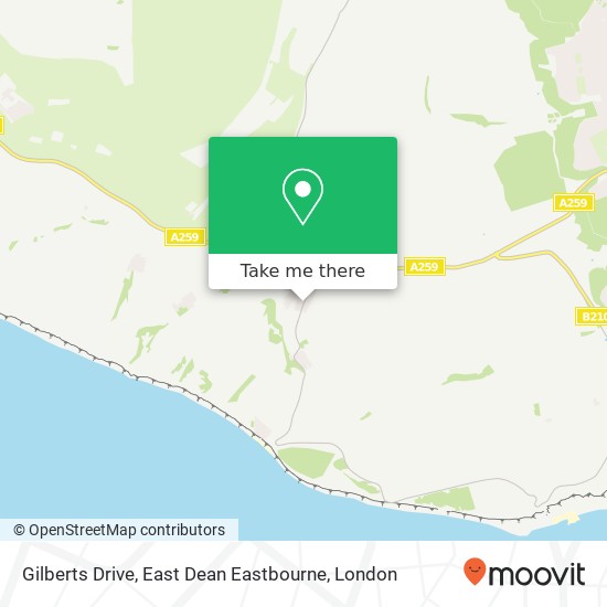 Gilberts Drive, East Dean Eastbourne map