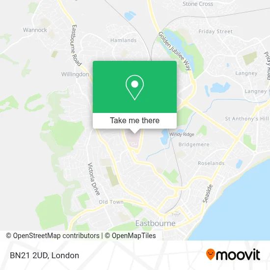 How to Get to BN21 2UD in Eastbourne by Bus or Train?