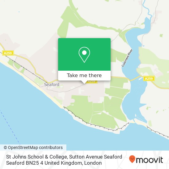 St Johns School & College, Sutton Avenue Seaford Seaford BN25 4 United Kingdom map