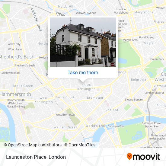 Launceston Place map