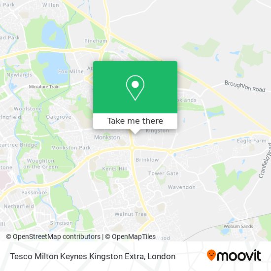 Tesco Milton Keynes Kingston Extra map