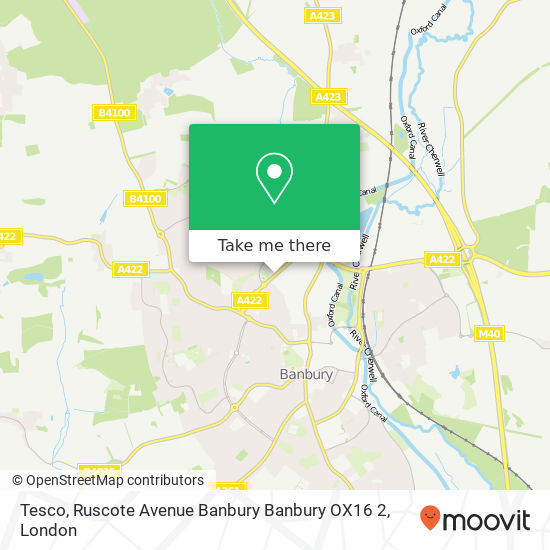 Tesco, Ruscote Avenue Banbury Banbury OX16 2 map
