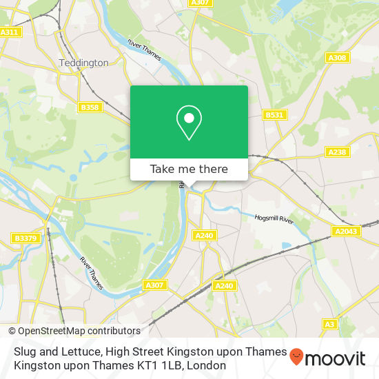 Slug and Lettuce, High Street Kingston upon Thames Kingston upon Thames KT1 1LB map