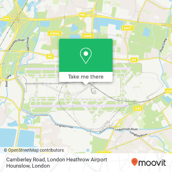 Camberley Road, London Heathrow Airport Hounslow map