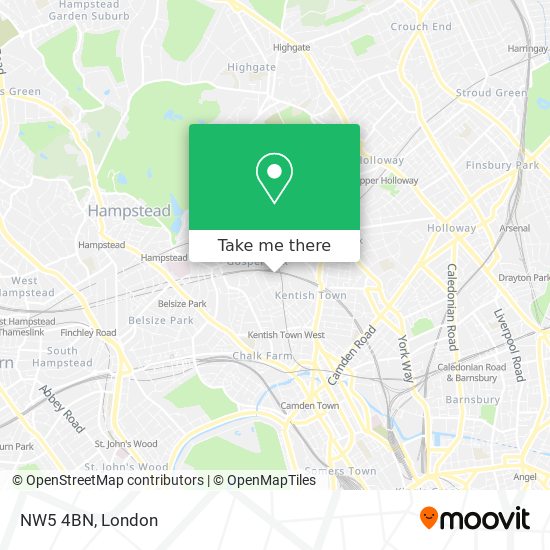NW5 4BN map