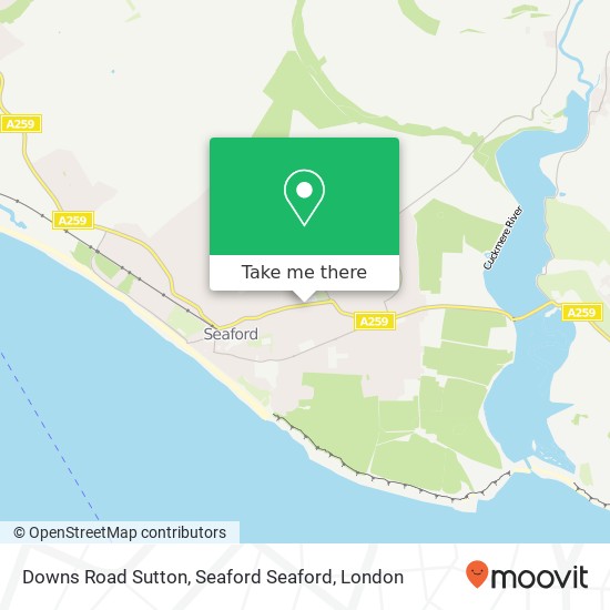 Downs Road Sutton, Seaford Seaford map