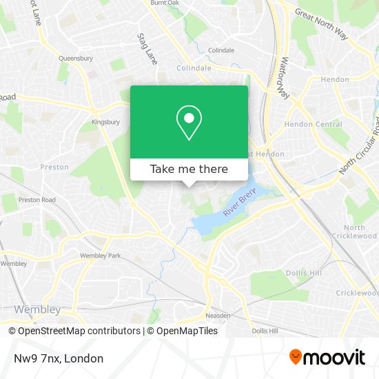 Nw9 7nx map