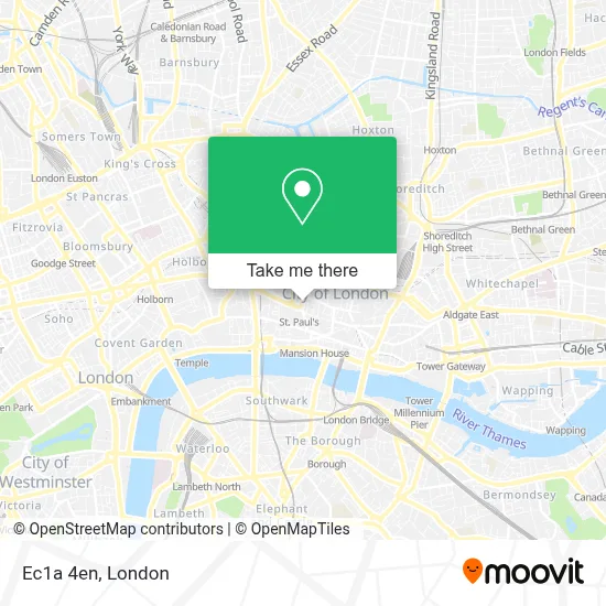 How to Get to Ec1a 4en in City Of London by Tube, Bus, Train or DLR?