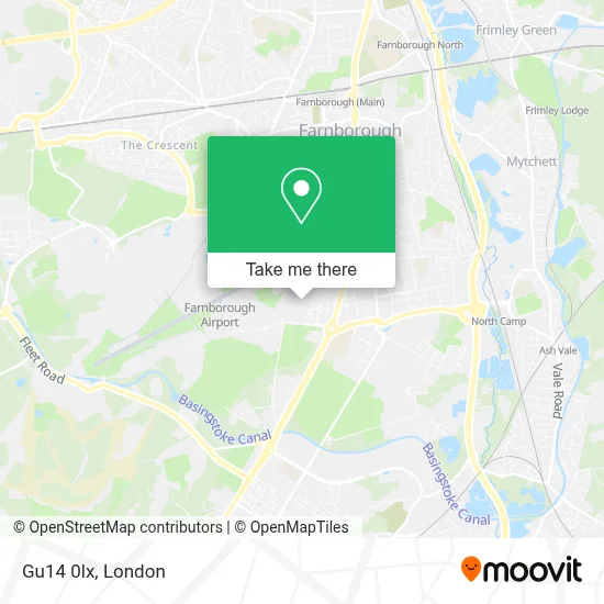 How to Get to Gu14 0lx in Farnborough by Bus or Train?
