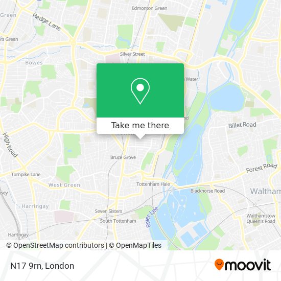 N17 9rn map