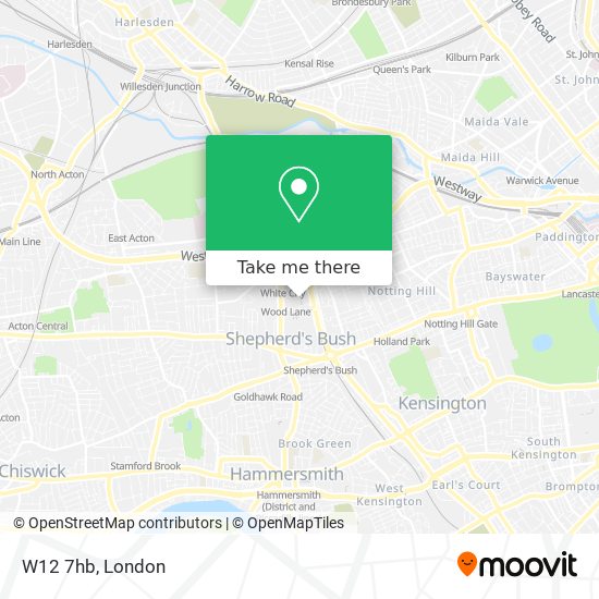 W12 7hb map