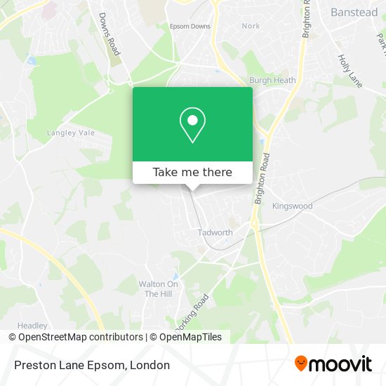 Preston Lane Epsom map