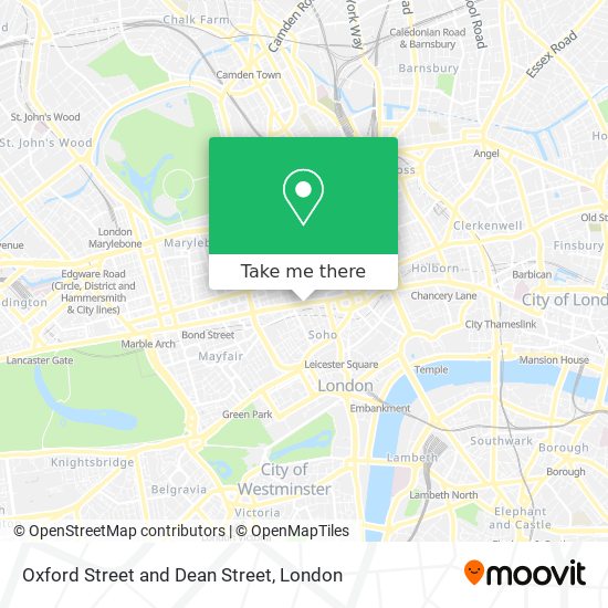Oxford Street and Dean Street map