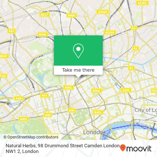 Natural Herbs, 98 Drummond Street Camden London NW1 2 map