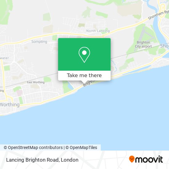 Lancing Brighton Road map