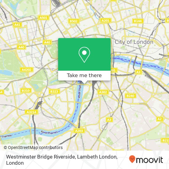 Westminster Bridge Riverside, Lambeth London map