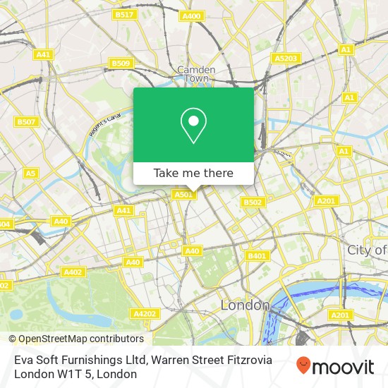 Eva Soft Furnishings Lltd, Warren Street Fitzrovia London W1T 5 map