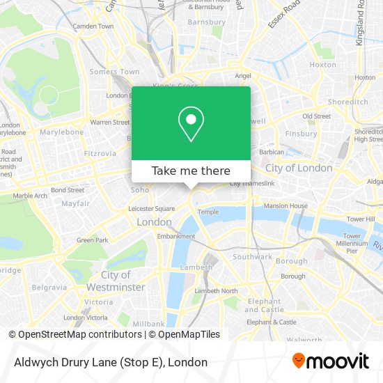 Aldwych Drury Lane (Stop E) map