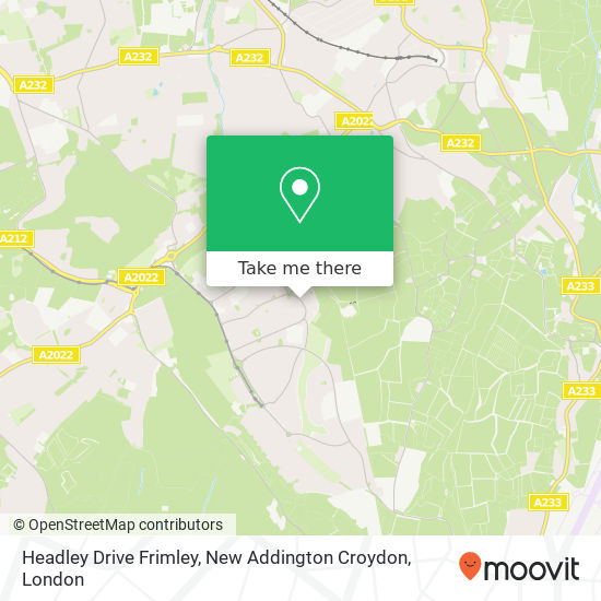 Headley Drive Frimley, New Addington Croydon map