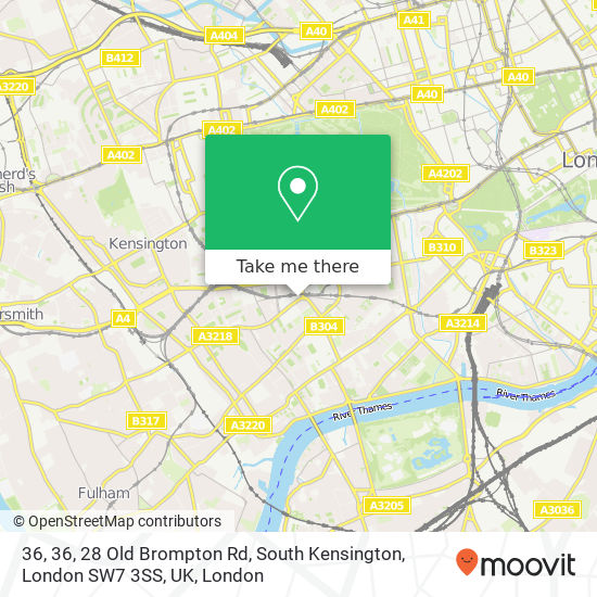 36, 36, 28 Old Brompton Rd, South Kensington, London SW7 3SS, UK map