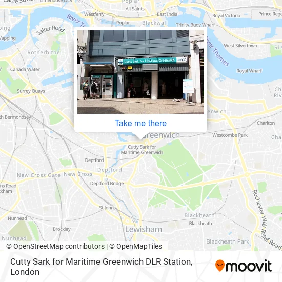 Cutty Sark for Maritime Greenwich DLR Station map