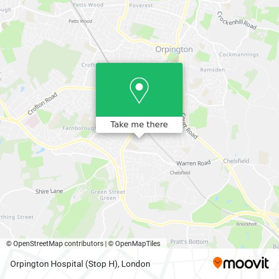 Orpington Hospital (Stop H) map