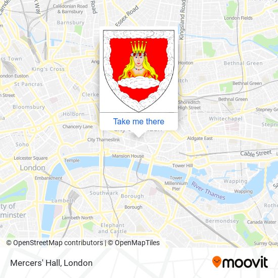 Mercers' Hall map