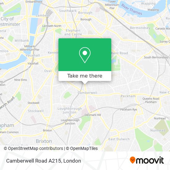 Camberwell Road A215 map