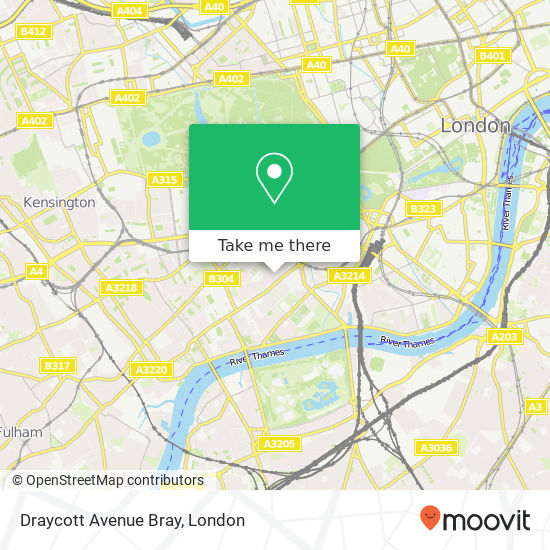 Draycott Avenue Bray, Chelsea London map