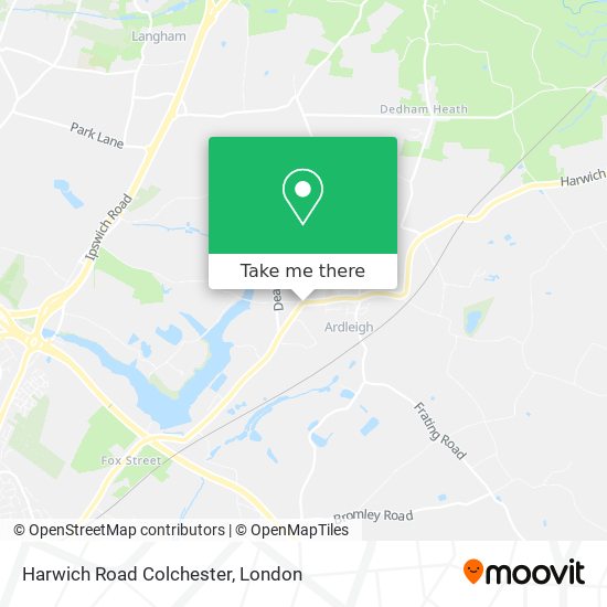 Harwich Road Colchester map