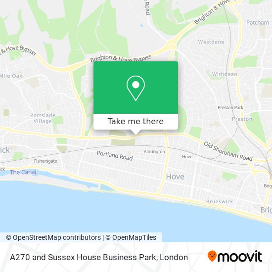 A270 and Sussex House Business Park map