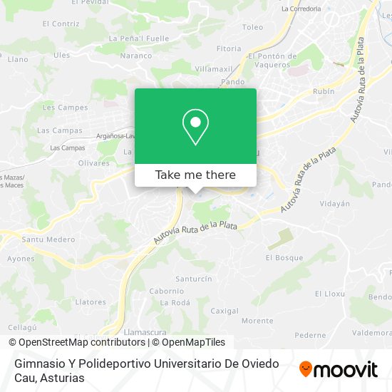 Gimnasio Y Polideportivo Universitario De Oviedo Cau map