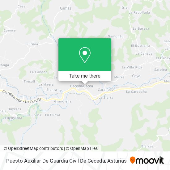 mapa Puesto Auxiliar De Guardia Civil De Ceceda