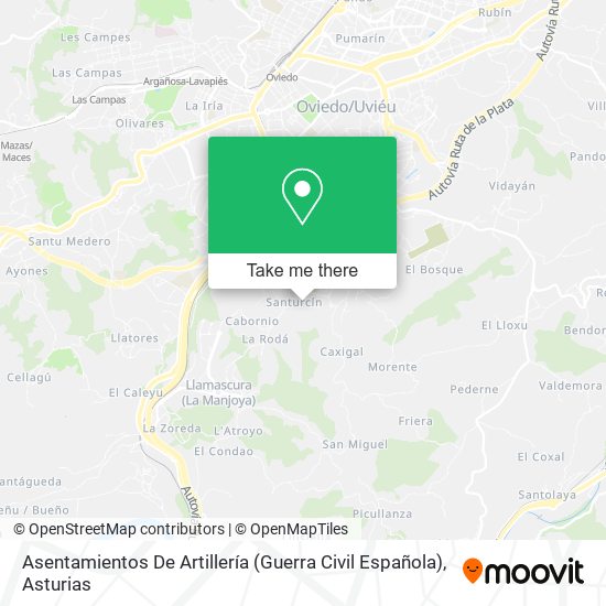 Asentamientos De Artillería (Guerra Civil Española) map