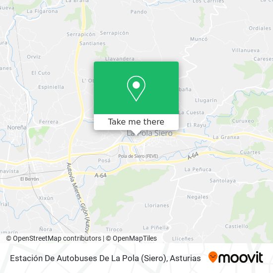 Estación De Autobuses De La Pola (Siero) map