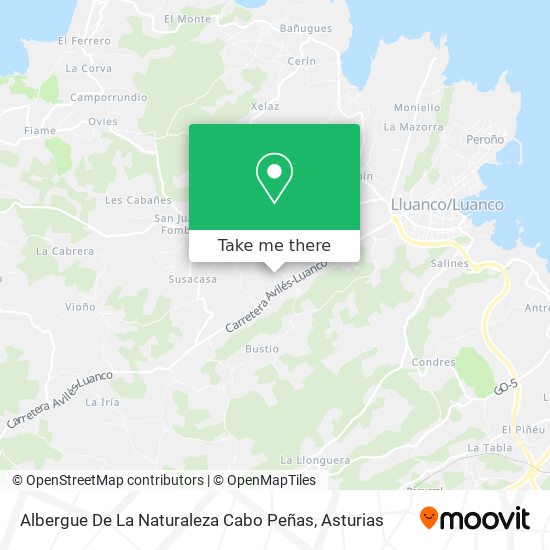 mapa Albergue De La Naturaleza Cabo Peñas