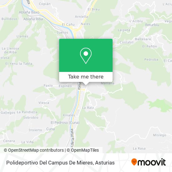 mapa Polideportivo Del Campus De Mieres