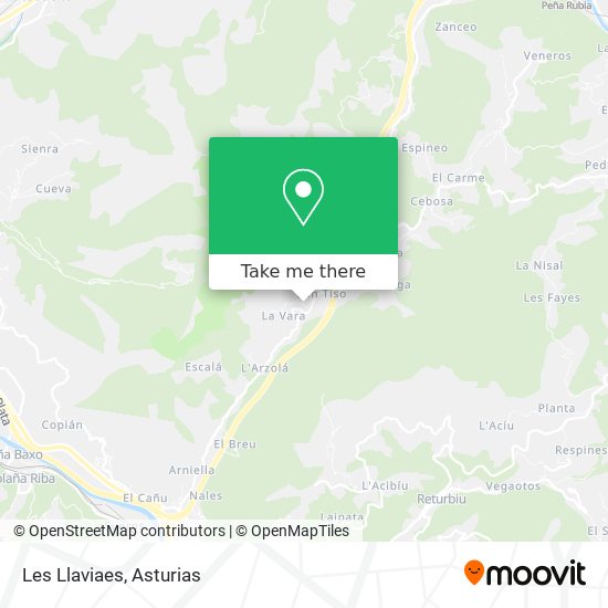 Les Llaviaes map