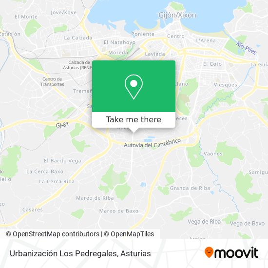 Urbanización Los Pedregales map