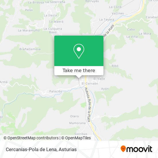 Cercanías-Pola de Lena map