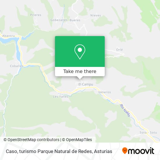Caso, turismo Parque Natural de Redes map