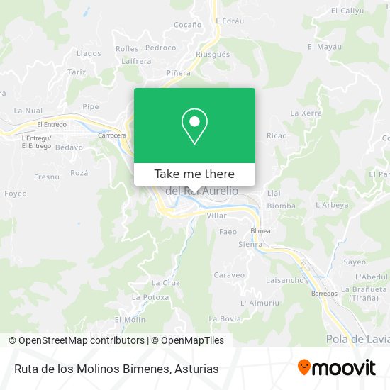 Ruta de los Molinos Bimenes map