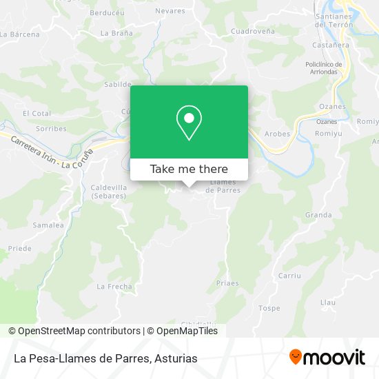 mapa La Pesa-Llames de Parres