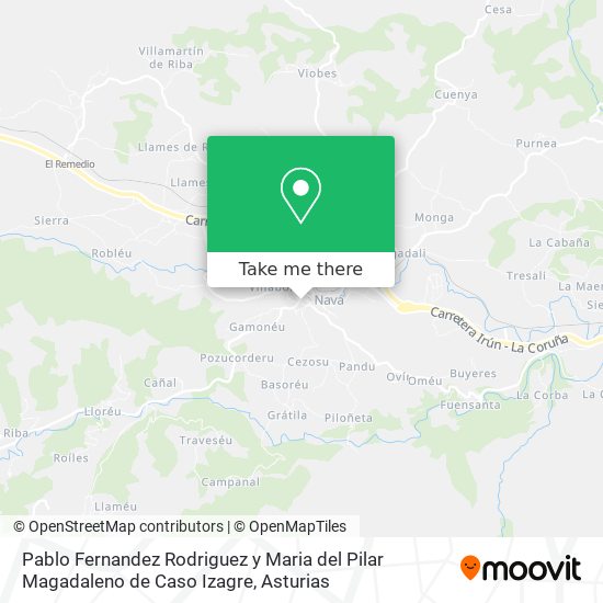 Pablo Fernandez Rodriguez y Maria del Pilar Magadaleno de Caso Izagre map