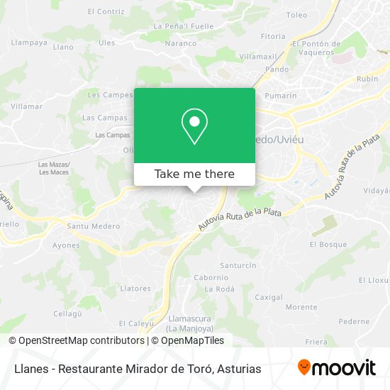 Llanes - Restaurante Mirador de Toró map