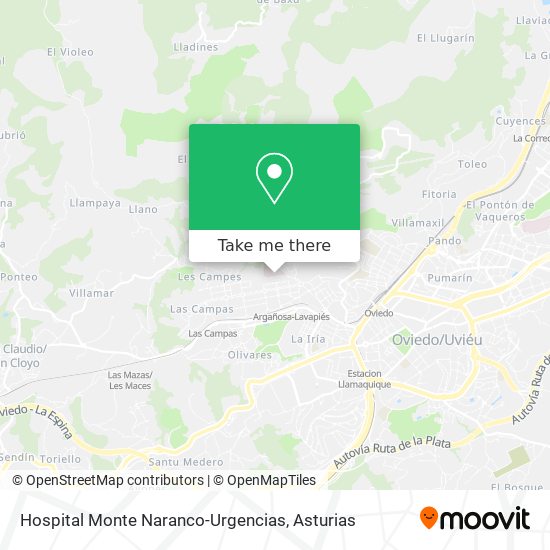 Hospital Monte Naranco-Urgencias map