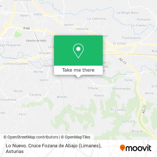 Lo Nuevo. Cruce Fozana de Abajo (Limanes) map