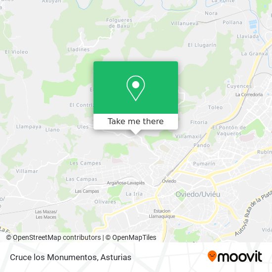 mapa Cruce los Monumentos