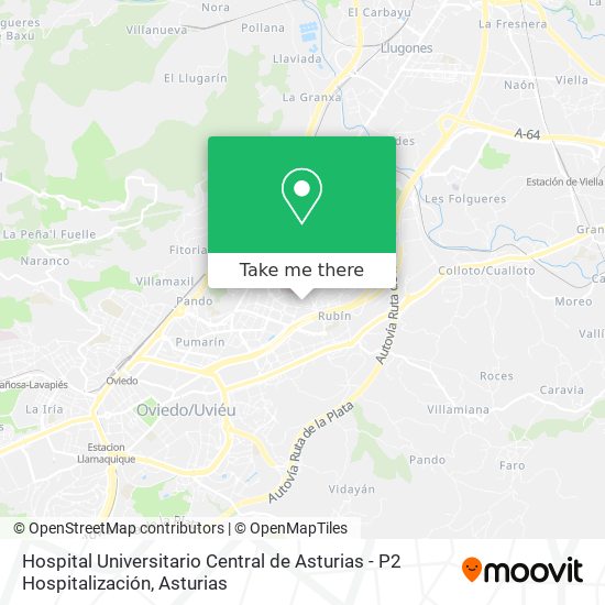 mapa Hospital Universitario Central de Asturias - P2 Hospitalización